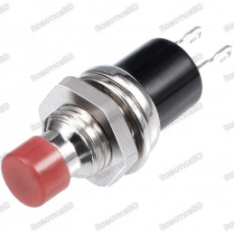 7mm Thread 2 Pin Metal Push Button - Red Robotics Bangladesh
