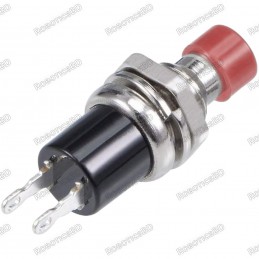 7mm Thread 2 Pin Metal Push Button - Red Robotics Bangladesh