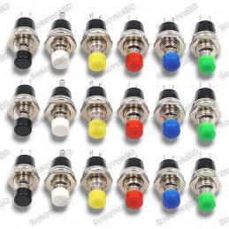 7mm Thread 2 Pin Metal Push Button - Red Robotics Bangladesh