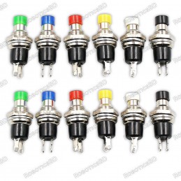 7mm Thread 2 Pin Metal Push Button - Black Robotics Bangladesh
