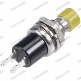 7mm Thread 2 Pin Metal Self-Locking Switch - Yellow Robotics Bangladesh