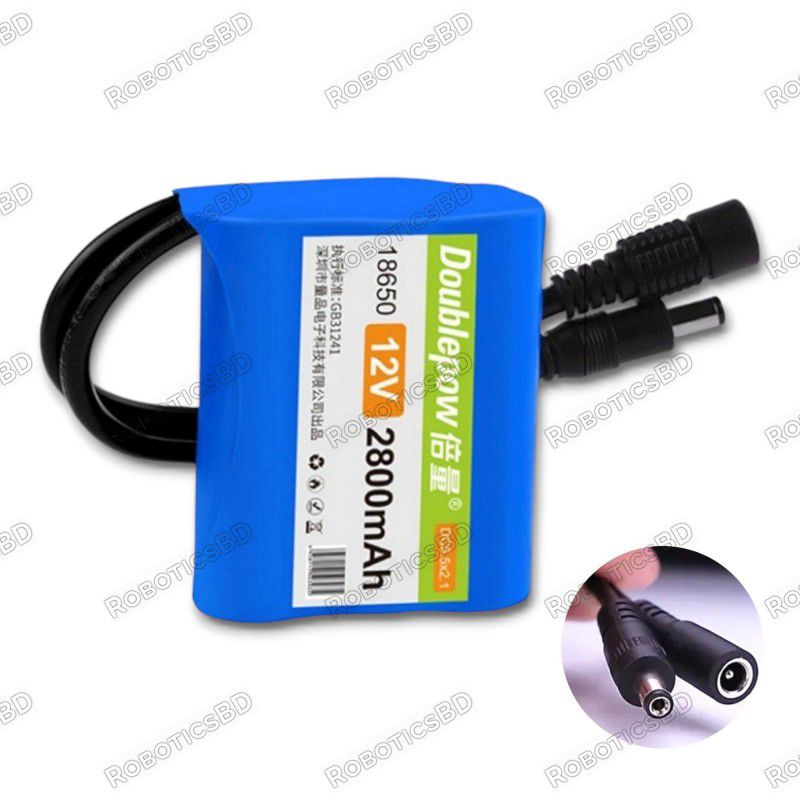 18650 12V 2800mAH Battery Pack Robotics Bangladesh 18650 12V 2800mAH Battery Pack Robotics Bangladesh