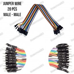 Male to Male Jumper Wires 20 Pcs 20cm Robotics Bangladesh