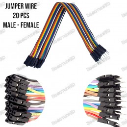 Male to Female Jumper Wires 20 Pcs 20cm Robotics Bangladesh