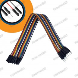 Male to Female Jumper Wires 20 Pcs 20cm Robotics Bangladesh