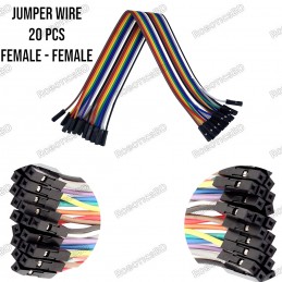 Female to Female Jumper Wires 20 Pcs 20cm Robotics Bangladesh