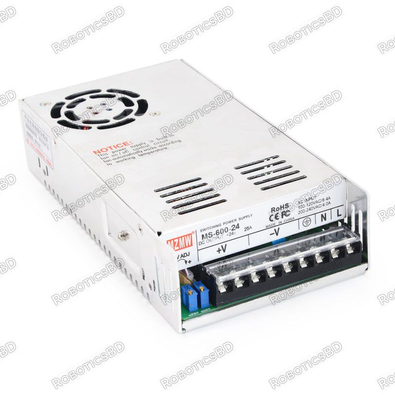 Universal Regulated DC Switching Power Supply 24V 600W MS-600-24 Robotics Bangladesh Universal Regulated DC Switching Power Supply 24V 600W MS-600-24 Robotics Bangladesh