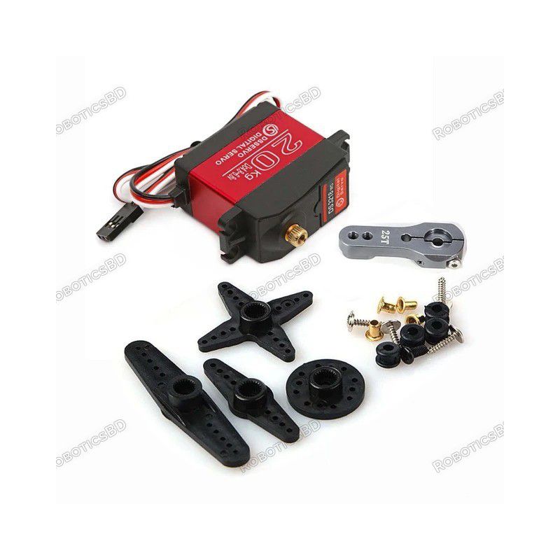 DSServo DS3218 20KG Digital Metal Servo with Metal Servo Horn 270 Degree Robotics Bangladesh DSServo DS3218 20KG Digital Metal Servo with Metal Servo Horn 270 Degree Robotics Bangladesh