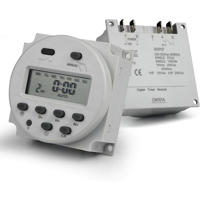 Digital LCD All Week Programmable Timer DC 12V 16A SPST Robotics Bangladesh