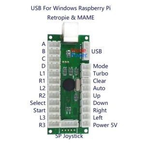Arcade DIY Kit: 2 Player Controller with LED Buttons & Joystick for PC MAME Raspberry Pi Robotics Bangladesh