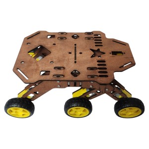 6WD Robotics Rover DIY Wooden Chassis With Motors & Wheels Robotics Bangladesh