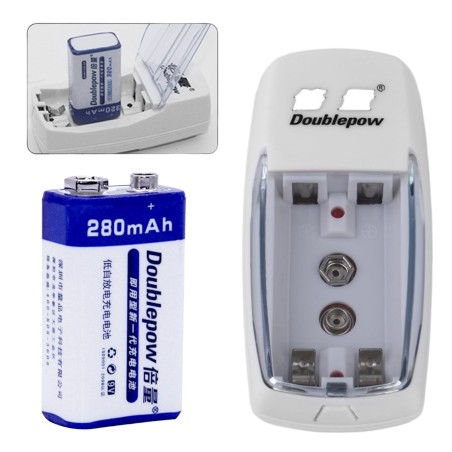 DoublePow 9V Battery with DP-D01 Charger Combo Robotics Bangladesh