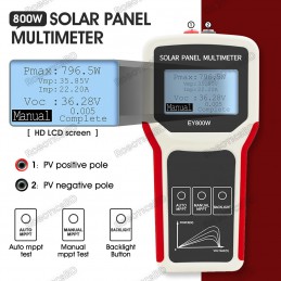 800W Solar Panel Tester, Smart MPPT Open Circuit Voltage Troubleshooting Tool for Solar PV Testing Robotics Bangladesh