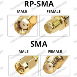 RP-SMA to U.FL Cable 150mm Adapter RF Cable Robotics Bangladesh