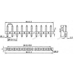 Round Male Terminal Pin Header KF332 5.08mm Pitch 24P Single Row Robotics Bangladesh