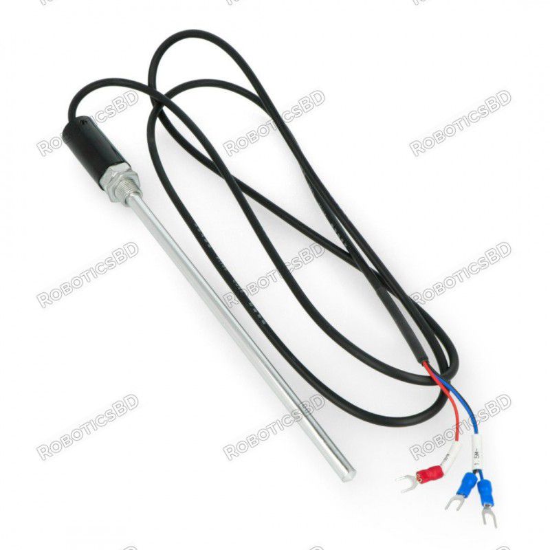 PT-100 RTD High Temperature Sensor 3 Wire PT100 Probe 7x200mm Robotics Bangladesh PT-100 RTD High Temperature Sensor 3 Wire PT100 Probe 7x200mm Robotics Bangladesh