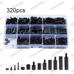 320pcs M3 Nylon Hex Spacer Standoff Mounting Hardware Assortment Kit Robotics Bangladesh