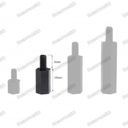 M3x10+6 Nylon Hex Spacer Standoff Male - Female Robotics Bangladesh