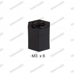M3x6 Nylon Hex Spacer Standoff Female - Female Robotics Bangladesh