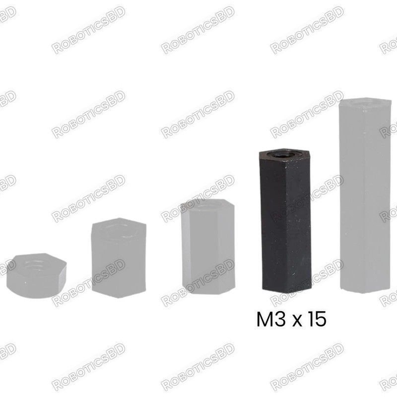 M3x15 Nylon Hex Spacer Standoff Female - Female Robotics Bangladesh M3x15 Nylon Hex Spacer Standoff Female - Female Robotics Bangladesh