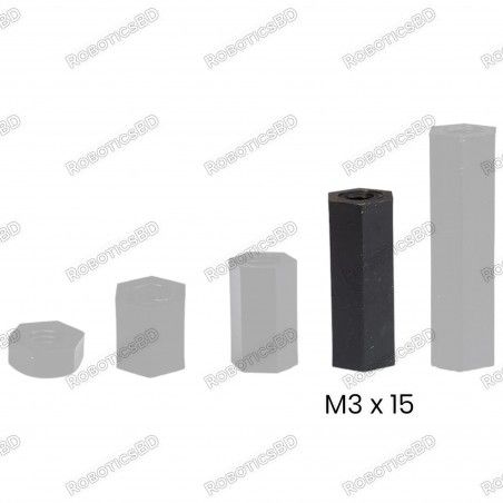 M3x15 Nylon Hex Spacer Standoff Female - Female Robotics Bangladesh
