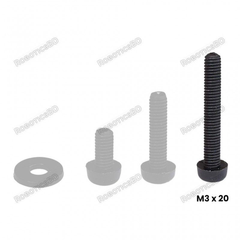 M3x20 Screw Nylon Plastic Robotics Bangladesh M3x20 Screw Nylon Plastic Robotics Bangladesh