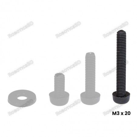 M3x20 Screw Nylon Plastic Robotics Bangladesh