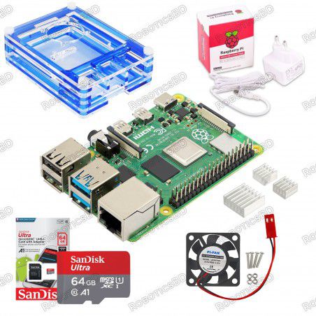 Raspberry Pi 4 Computer Complete Set Pack-2 Robotics Bangladesh