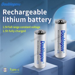 Doublepow 1.5V AA 2400mAh Battery - Type C USB Rechargeable Robotics Bangladesh