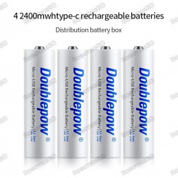 Doublepow 1.5V AA 2400mAh Battery - Type C USB Rechargeable Robotics Bangladesh