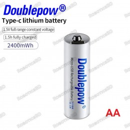 Doublepow 1.5V AA 2400mAh Battery - Type C USB Rechargeable Robotics Bangladesh