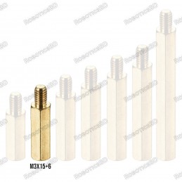 M3x15+6 Brass Hex Spacer Standoff Male - Female Robotics Bangladesh
