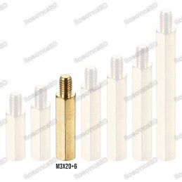 M3x20+6 Brass Hex Spacer Standoff Male - Female Robotics Bangladesh