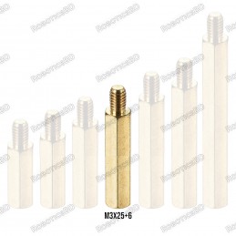 M3x25+6 Brass Hex Spacer Standoff Male - Female Robotics Bangladesh