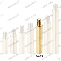 M3x30+6 Brass Hex Spacer Standoff Male - Female Robotics Bangladesh