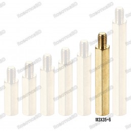M3x35+6 Brass Hex Spacer Standoff Male - Female Robotics Bangladesh