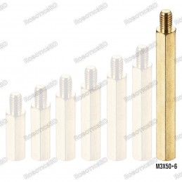 M3x50+6 Brass Hex Spacer Standoff Male - Female Robotics Bangladesh