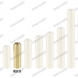 M3x15 Brass Spacer Standoff Female - Female Robotics Bangladesh