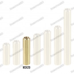 M3x20 Brass Spacer Standoff Female - Female Robotics Bangladesh