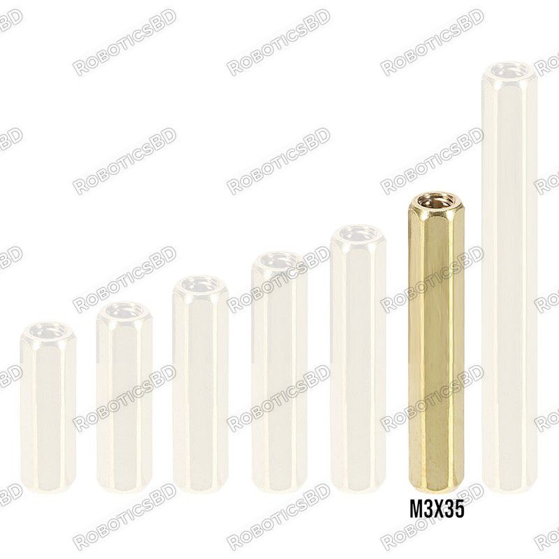 M3x35 Brass Spacer Standoff Female - Female Robotics Bangladesh M3x35 Brass Spacer Standoff Female - Female Robotics Bangladesh