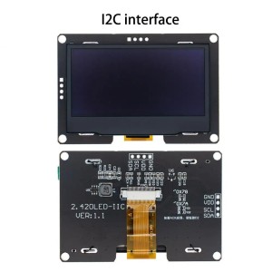 2.42 inch OLED Screen LCD Display Module 128x64 IIC I2C 4Pin White Robotics Bangladesh