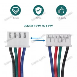 Stepper Motor Cable XH2.54 4Pin to PH2.0 6Pin – 1.5 Meter Robotics Bangladesh