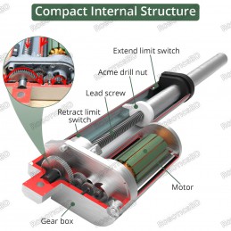 12V DC Long-Stroke Linear Actuator 300mm Robotics Bangladesh