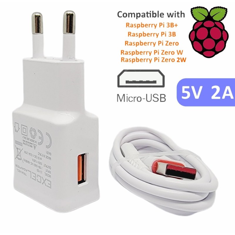 Raspberry Pi 5V Power Supply Adapter Micro USB Robotics Bangladesh