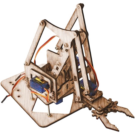 4 DOF Robotic Arm Wooden DIY Unassembled Robotics Bangladesh