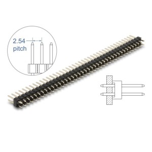 40 Pin 2.54mm Pitch Male Double Row Straight Pin Header Strip Robotics Bangladesh