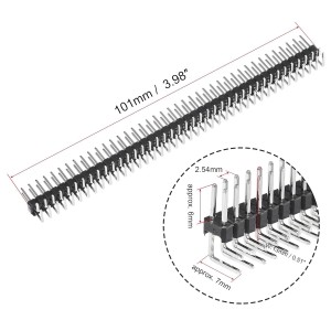 2.54mm 2x40 Pin Male Double Row Header Strip - L-Shaped Robotics Bangladesh