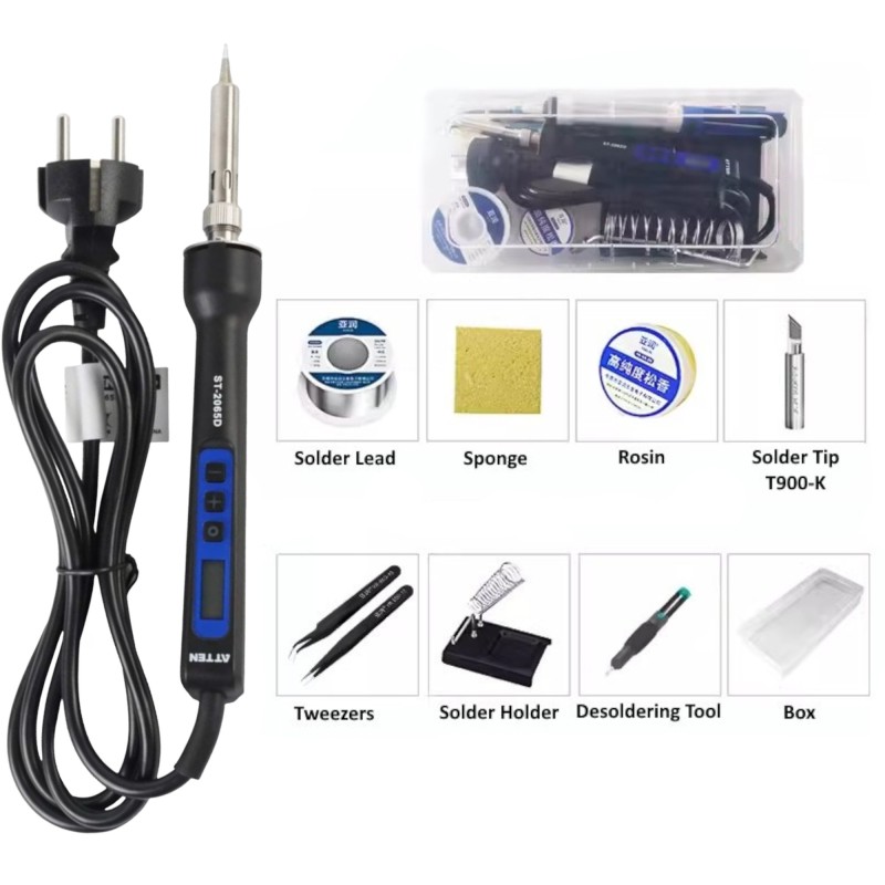 ATTEN 65W Soldering Iron Kit - ST-2065D Digital Adjustable Temperature Soldering Iron Robotics Bangladesh