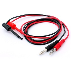 4mm Banana Plug to Mini Grabber Test Hook Clips Test Leads (Red and Black) 1 Meter Robotics Bangladesh