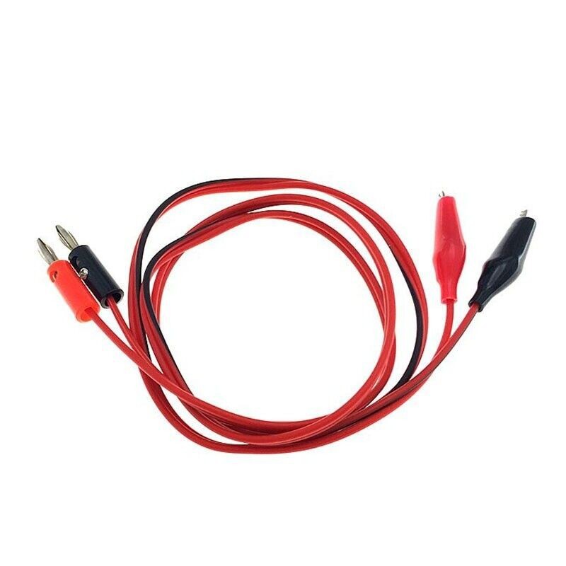 4mm Banana Plug to 45mm Alligator/Crocodile Clip (Red & Black) Test Lead 1 Meter Robotics Bangladesh